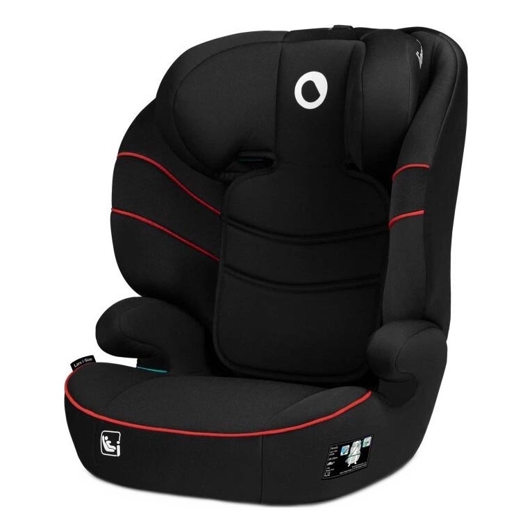 Lionelo - Seggiolino auto LARS i-Dimensioni 100-150 cm nero/rosso