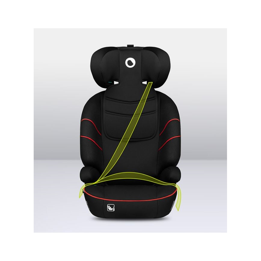 Lionelo - Seggiolino auto LARS i-Dimensioni 100-150 cm nero/rosso