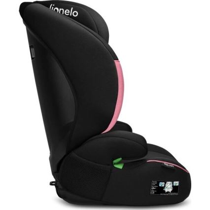 Lionelo - Seggiolino auto LARS i-Size 100-150 cm nero/rosa