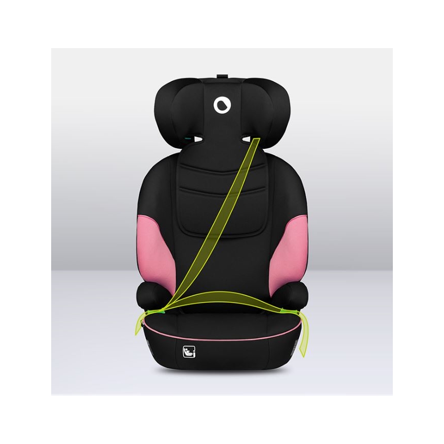 Lionelo - Seggiolino auto LARS i-Size 100-150 cm nero/rosa