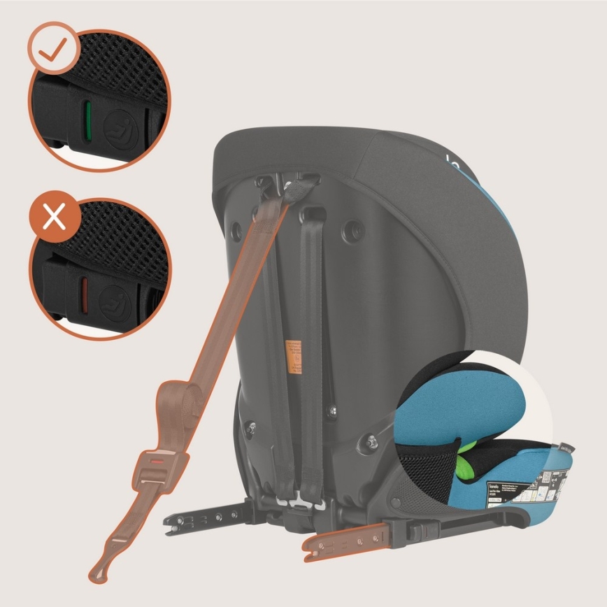 Lionelo - Seggiolino auto LEVI FIX i-Size 76-150 cm Blu Cobalto