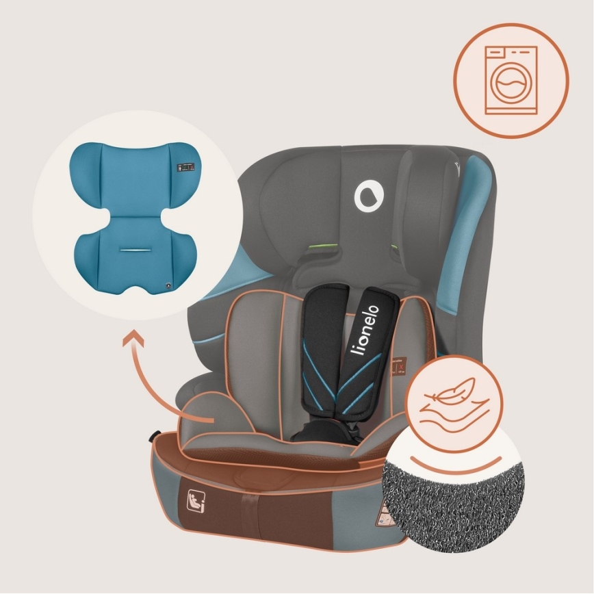 Lionelo - Seggiolino auto LEVI FIX i-Size 76-150 cm Blu Cobalto