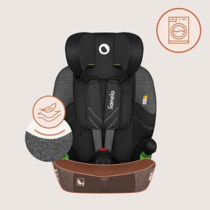 Lionelo - Seggiolino auto LEVI FIX i-Size 76-150 cm Grigio Stone