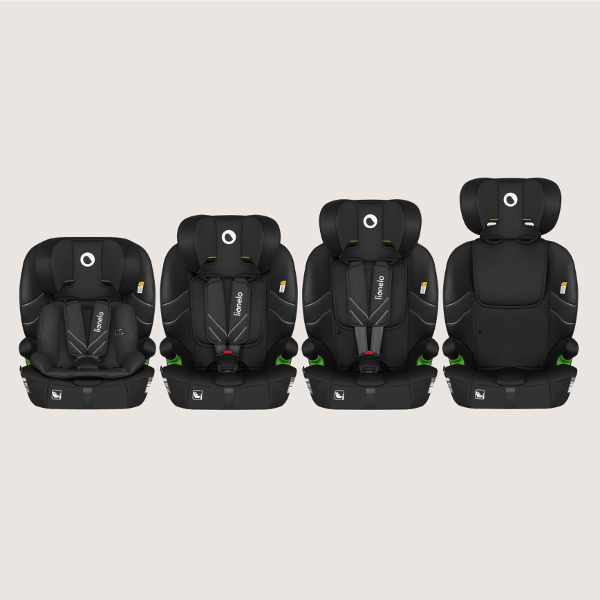 Lionelo - Seggiolino auto LEVI FIX i-Size 76-150 cm Nero Carbonio