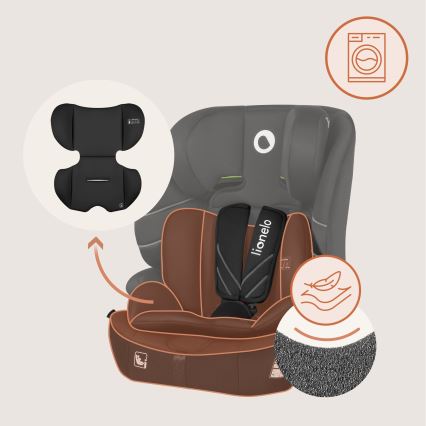 Lionelo - Seggiolino auto LEVI FIX i-Size 76-150 cm Nero Carbonio