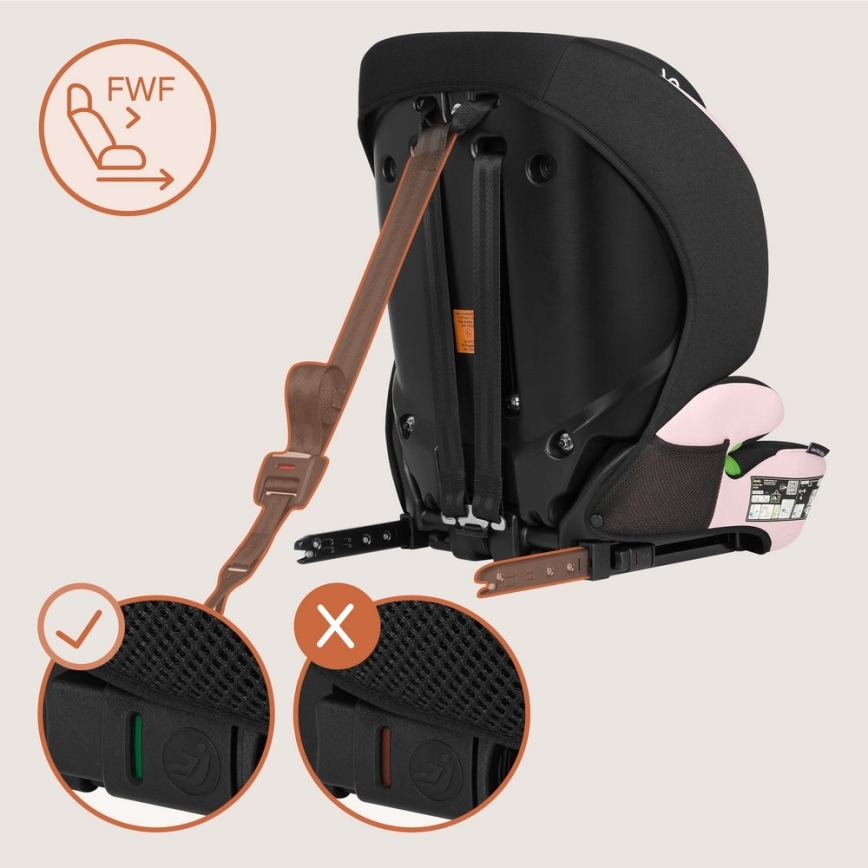 Lionelo - Seggiolino auto LEVI FIX i-Size 76-150 cm Rosa Baby