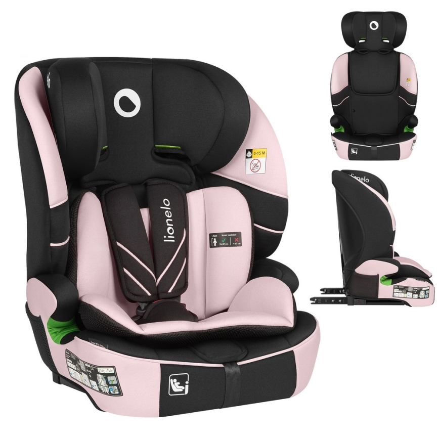 Lionelo - Seggiolino auto LEVI FIX i-Size 76-150 cm Rosa Baby
