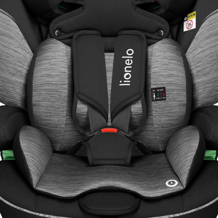 Lionelo - Seggiolino auto LEVI i-Size 76-150 cm Nero/Grigio