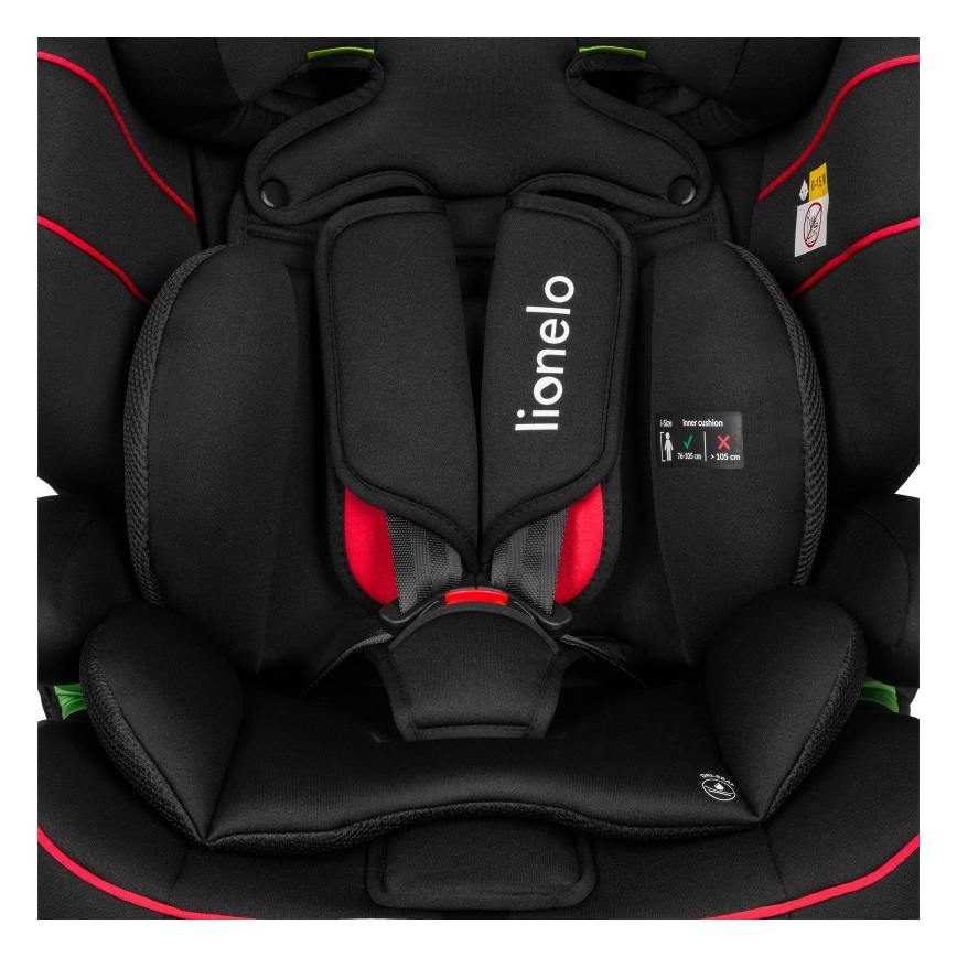 Lionelo - Seggiolino auto LEVI i-Size 76-150 cm Nero Sporty