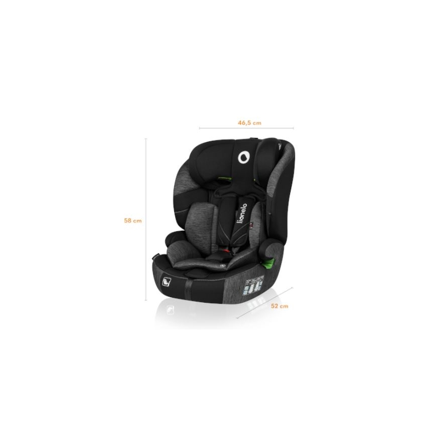 Lionelo - Seggiolino auto LEVI ONE i-Dimensioni 76-150 cm nero/grigio