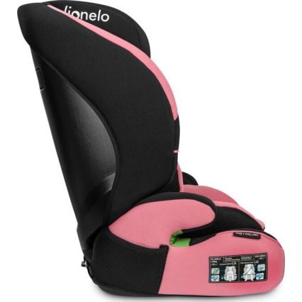 Lionelo - Seggiolino auto LEVI ONE i-Dimensioni 76-150 cm nero/rosa