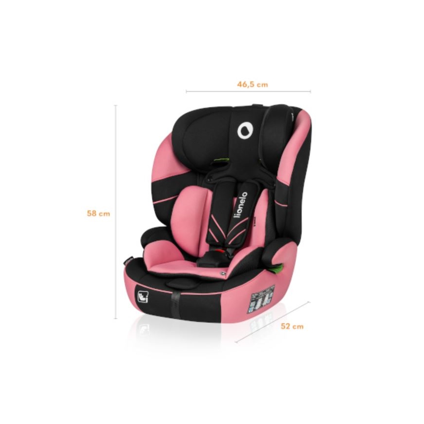 Lionelo - Seggiolino auto LEVI ONE i-Dimensioni 76-150 cm nero/rosa