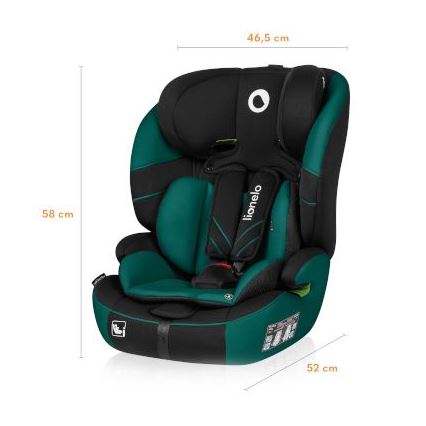 Lionelo - Seggiolino auto LEVI ONE i-Dimensioni 76-150 cm nero/verde