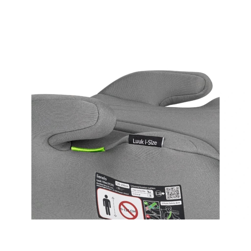 Lionelo - Seggiolino auto LUUK i-Dimensioni 125-150 cm grigio