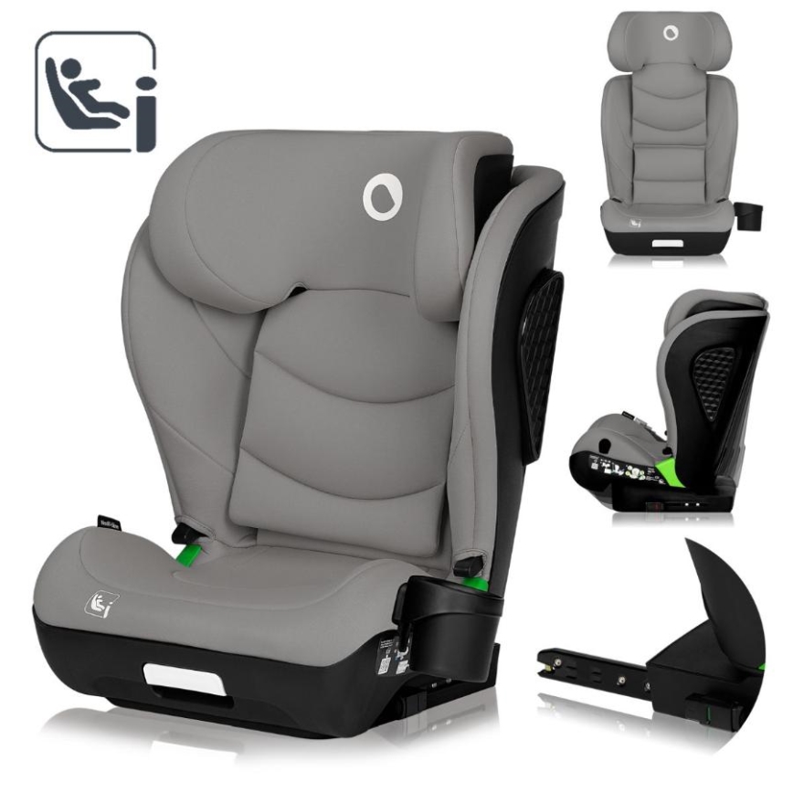 Lionelo - Seggiolino auto NEAL i-Size 100-150 cm Grigio Cemento