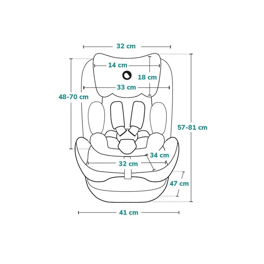 Lionelo - Seggiolino auto NEAL i-Size 100-150 cm Verde Turchese