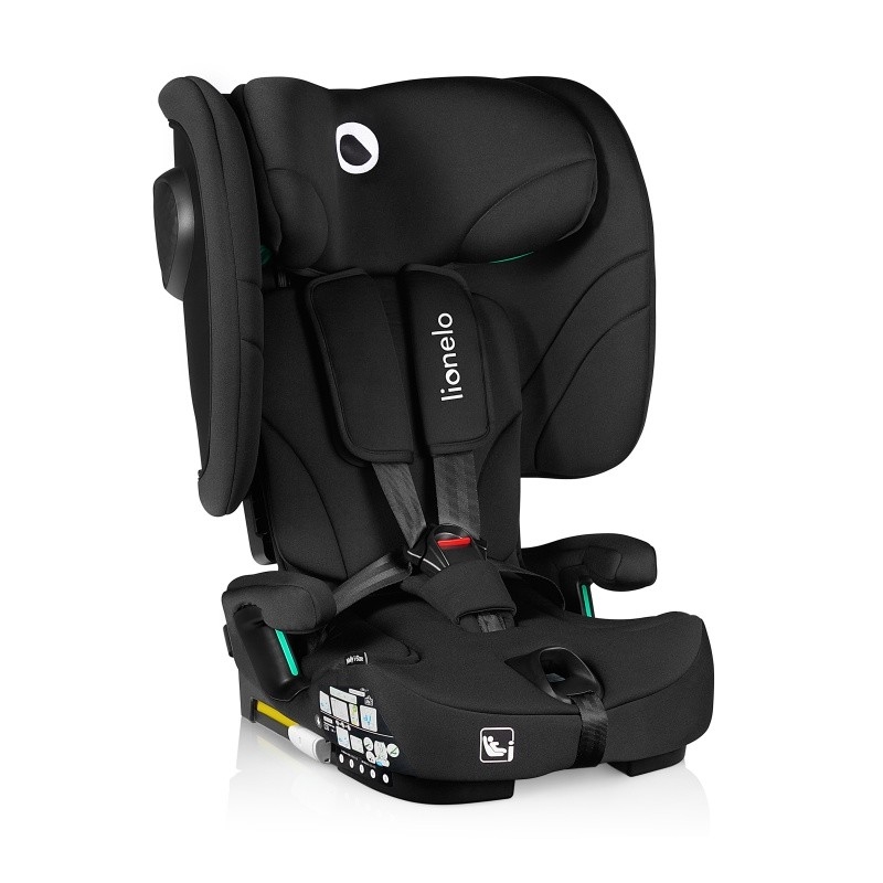 Lionelo - Seggiolino auto pieghevole NELLY i-Size 76-150 cm Nero Carbonio