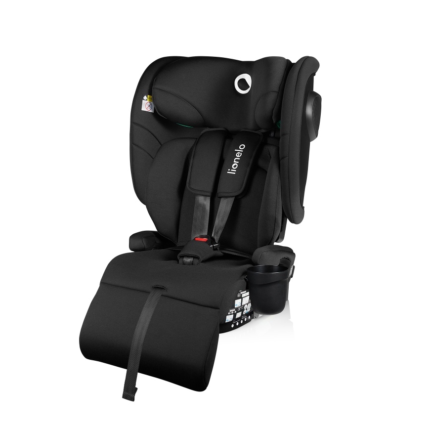 Lionelo - Seggiolino auto pieghevole NELLY i-Size 76-150 cm Nero Carbonio