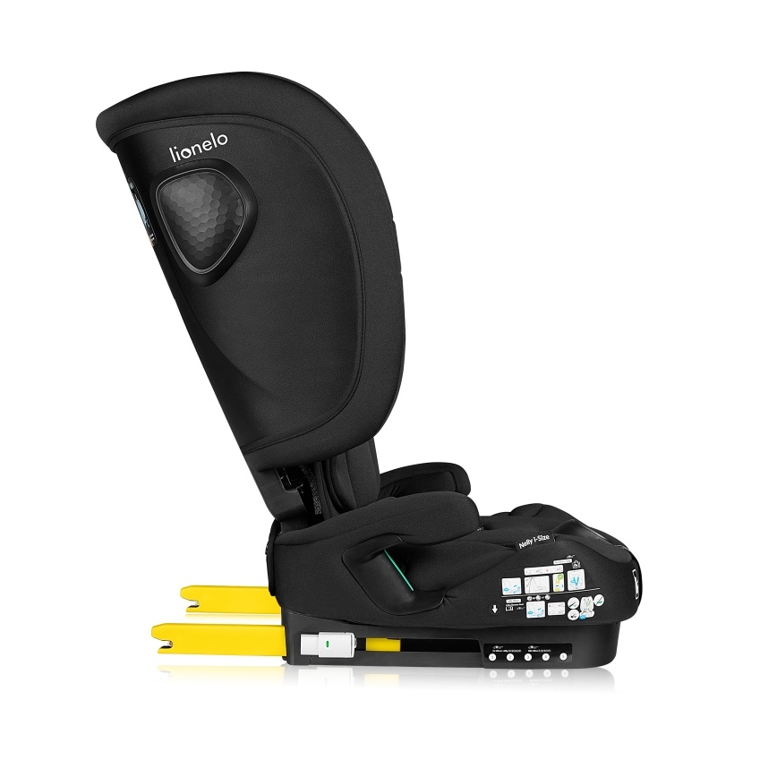 Lionelo - Seggiolino auto pieghevole NELLY i-Size 76-150 cm Nero Carbonio