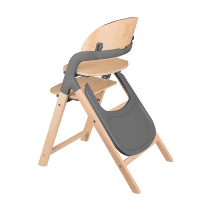 Lionelo - Seggiolino da pranzo per bambini 3 in 1 MEGAN Legno Grigio