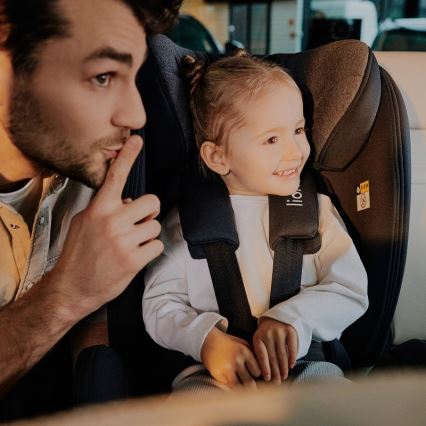 Lionelo - Seggiolino per auto con base girevole HARPER i-Size 76-150 cm Black Carbon