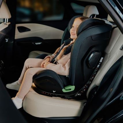 Lionelo - Seggiolino per auto con base girevole HARPER i-Size 76-150 cm Black Carbon