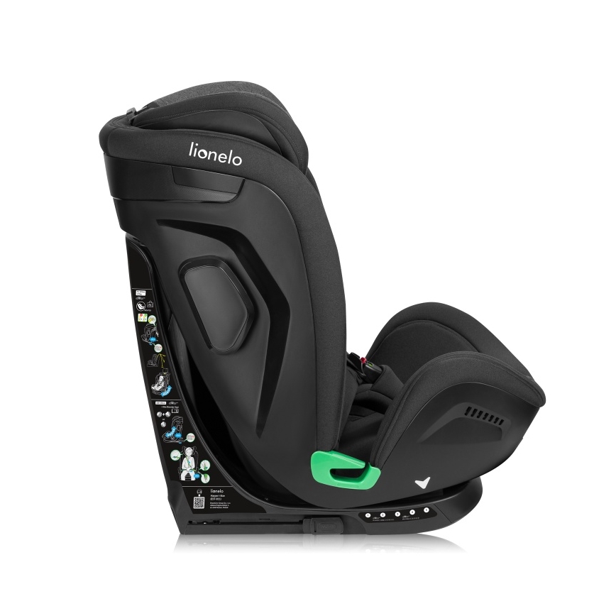 Lionelo - Seggiolino per auto con base girevole HARPER i-Size 76-150 cm Black Carbon
