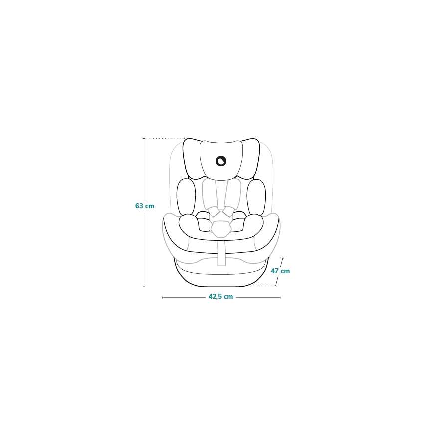 Lionelo - Seggiolino per auto con base girevole HARPER i-Size 76-150 cm Black Carbon