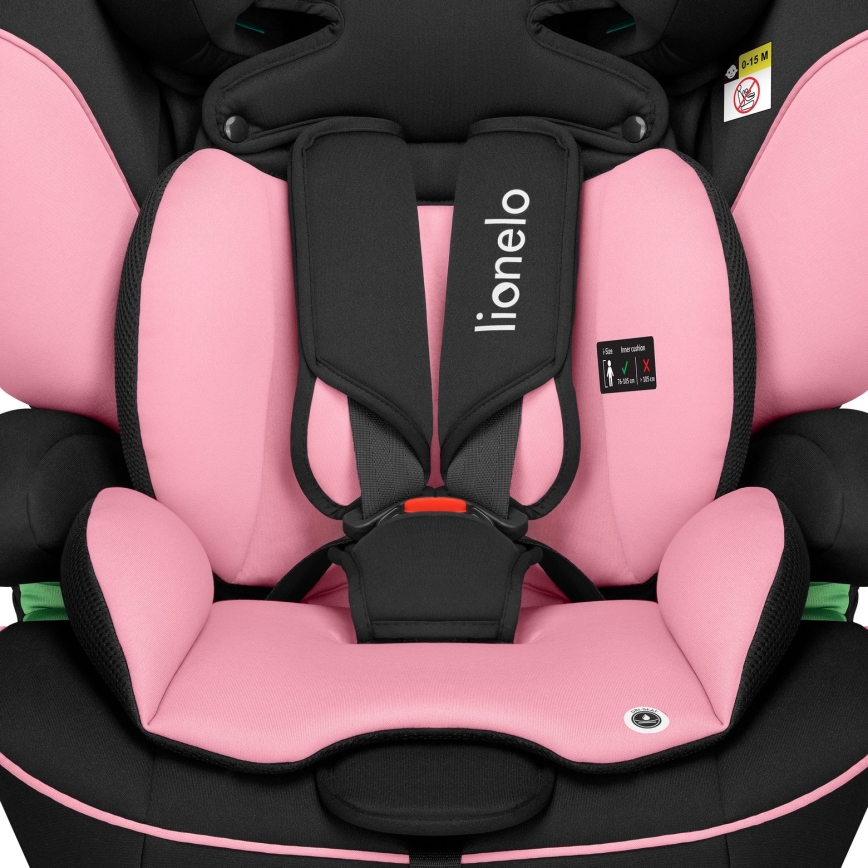 Lionelo - Seggiolino per auto LEVI i-Size 76-150 cm Rosa Baby