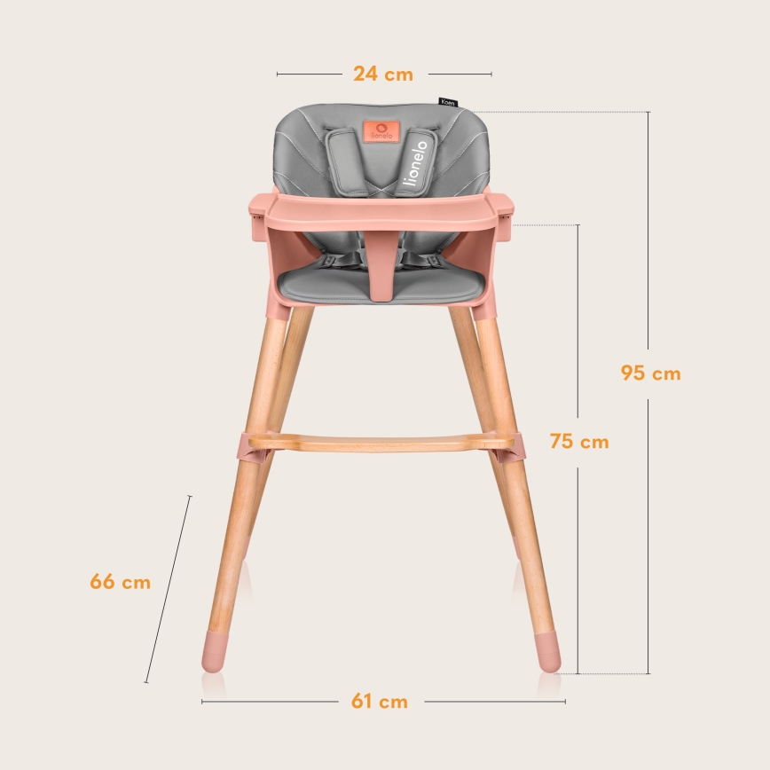 Lionelo - Seggiolone 2 in 1 KOEN Rosa