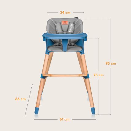 Lionelo - Seggiolone 2 in 1 per bambini KOEN Blue Sky