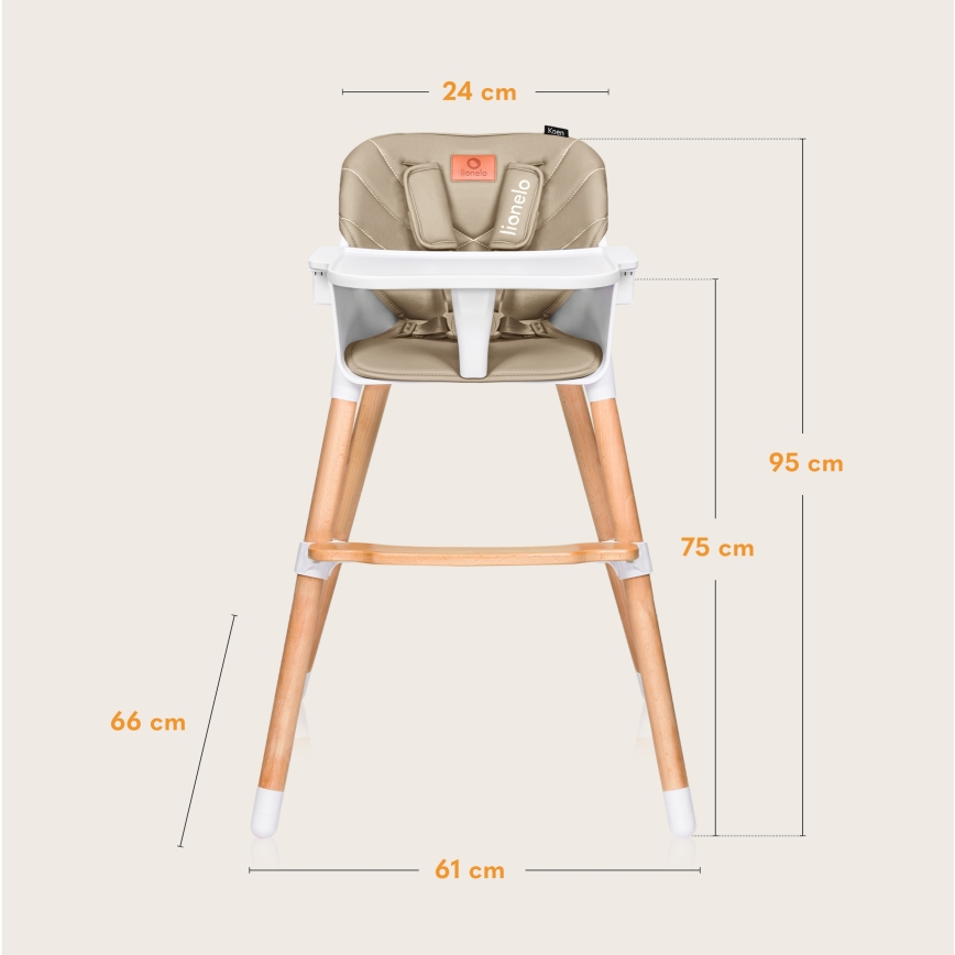 Lionelo - Seggiolone 2in1 KOEN Beige Sand