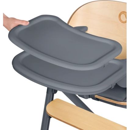 Lionelo - Seggiolone da pranzo 3 in 1 per bambini CELIA Effetto legno grigio