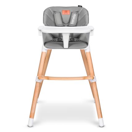 Lionelo - Seggiolone da pranzo per bambini 2 in 1 KOEN Grey Stone