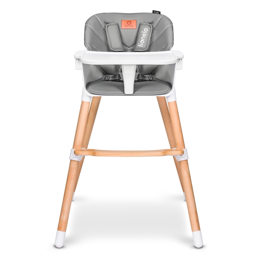 Lionelo - Seggiolone da pranzo per bambini 2 in 1 KOEN Grey Stone