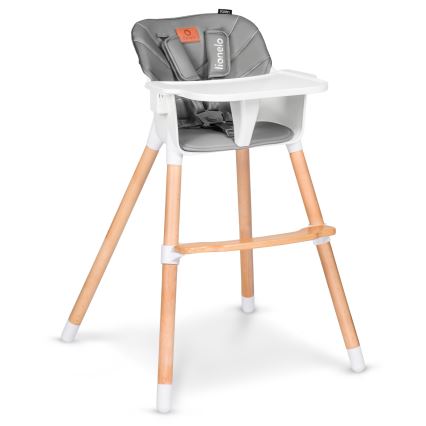 Lionelo - Seggiolone da pranzo per bambini 2 in 1 KOEN Grey Stone