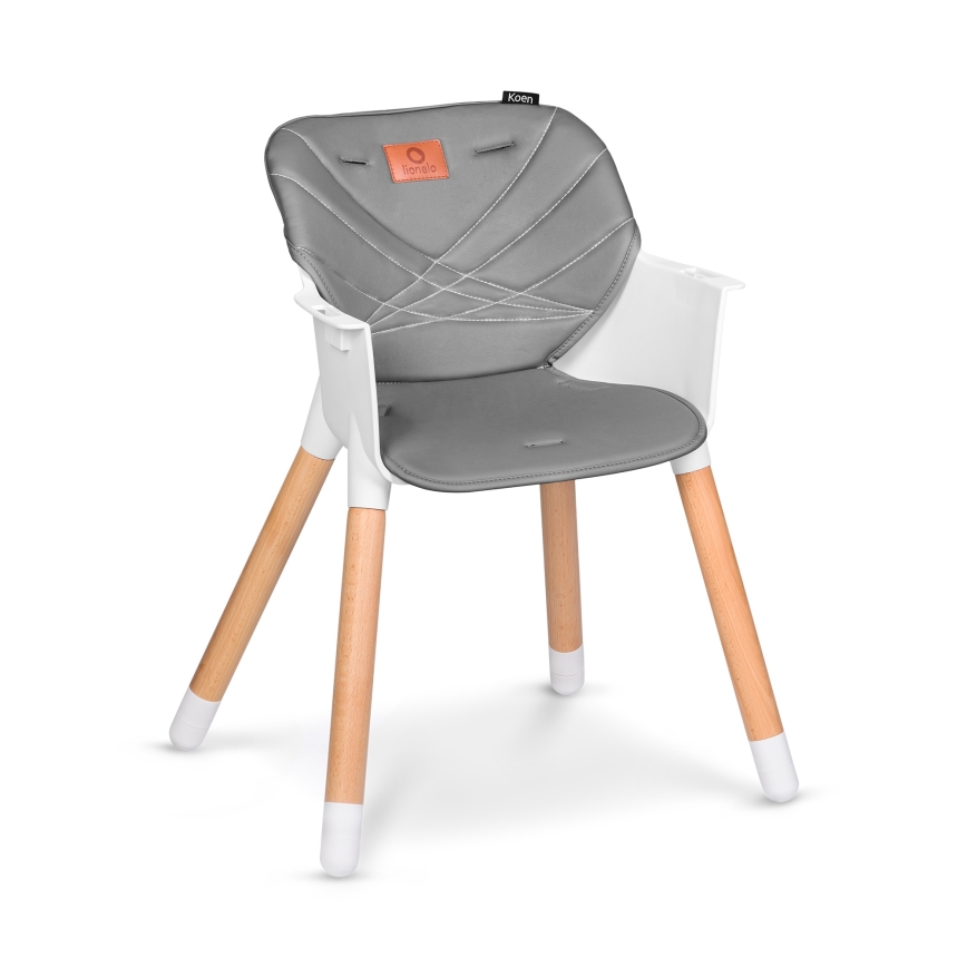 Lionelo - Seggiolone da pranzo per bambini 2 in 1 KOEN Grey Stone