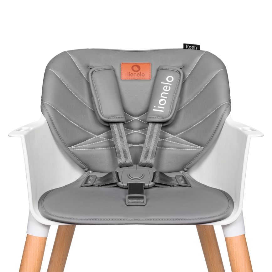 Lionelo - Seggiolone da pranzo per bambini 2 in 1 KOEN Grey Stone