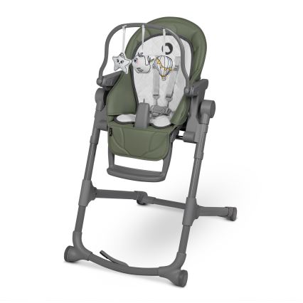 Lionelo - Seggiolone da pranzo per bambini CORA PLUS Verde oliva