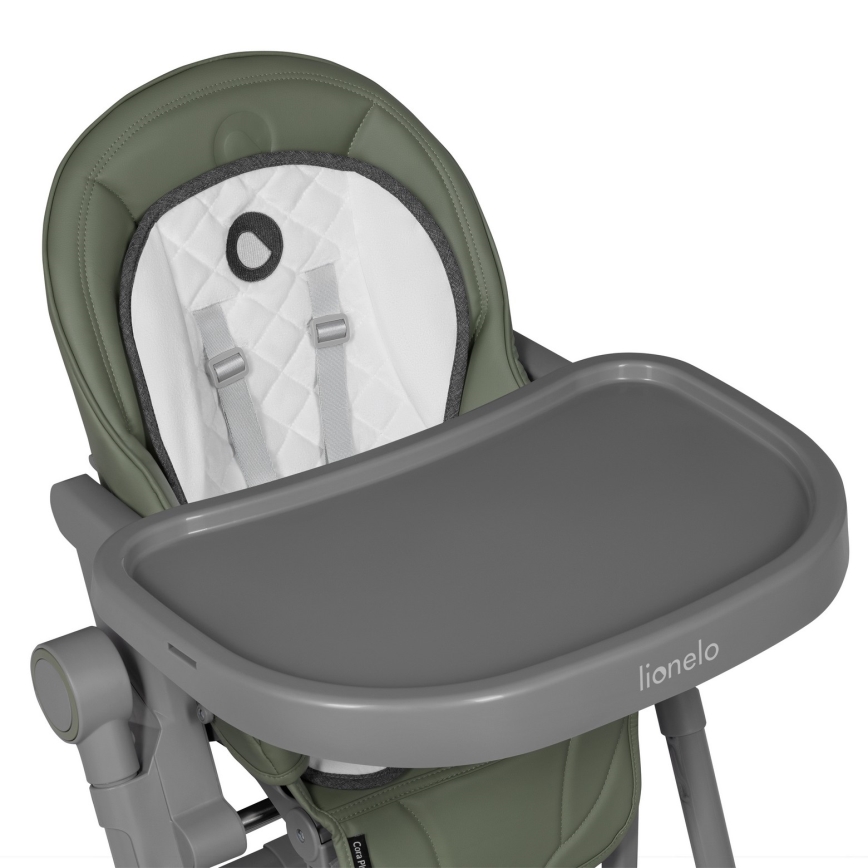 Lionelo - Seggiolone da pranzo per bambini CORA PLUS Verde oliva