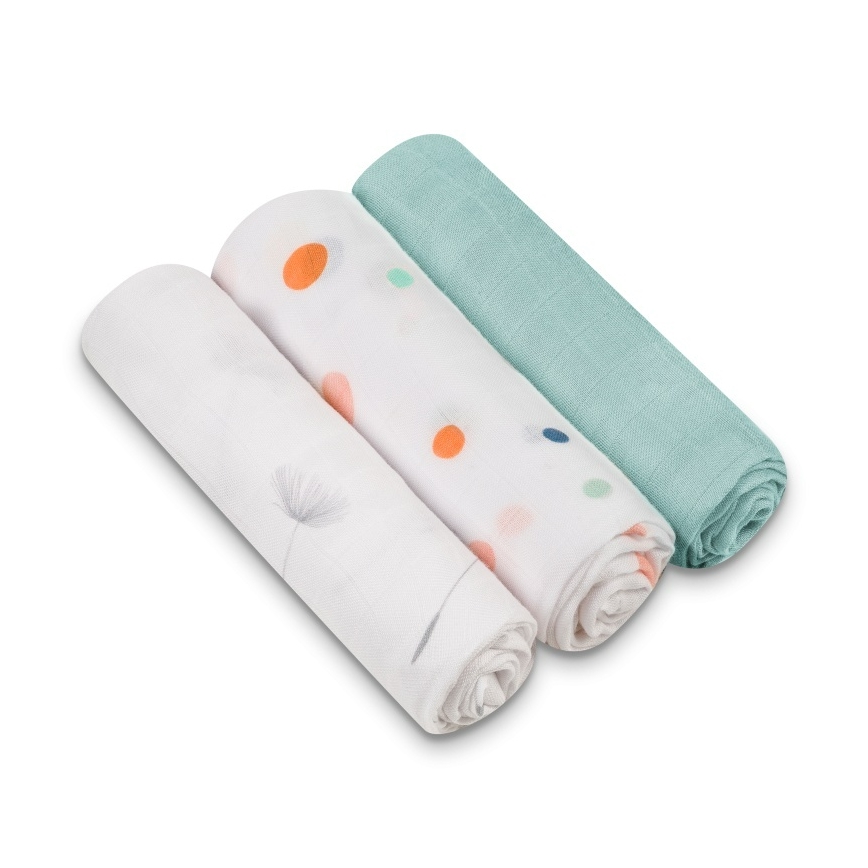 Lionelo - SET di 3 mussole in bambù BAMBOO SET 70x70 cm Dot