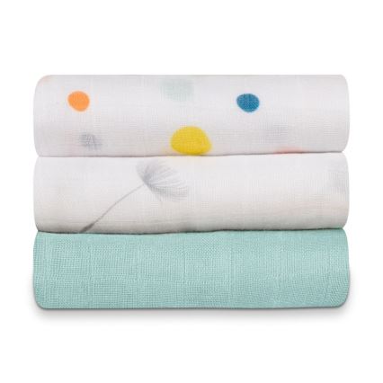 Lionelo - SET di 3 mussole in bambù BAMBOO SET 70x70 cm Dot