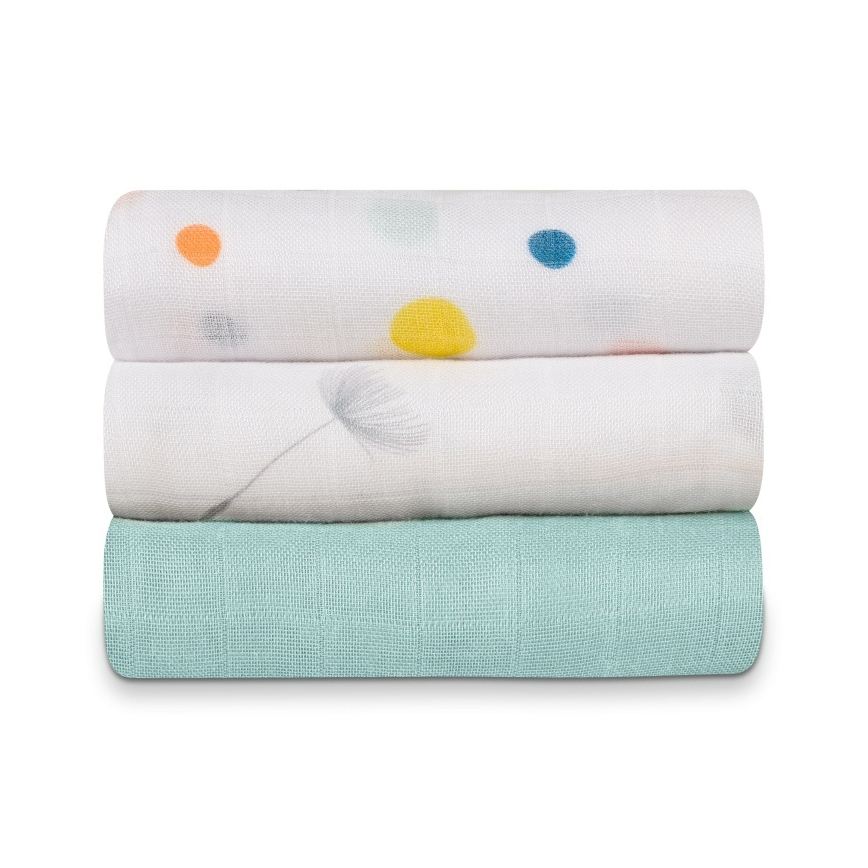 Lionelo - SET di 3 mussole in bambù BAMBOO SET 70x70 cm Dot