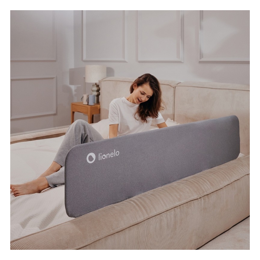 Lionelo - Sponda di sicurezza per letto LORA XL grigio scuro