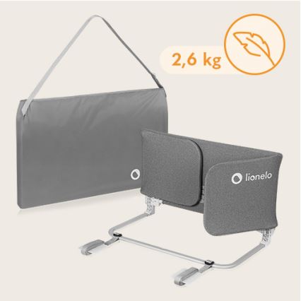 Lionelo - Sponda di sicurezza per letto LORA XL grigio scuro