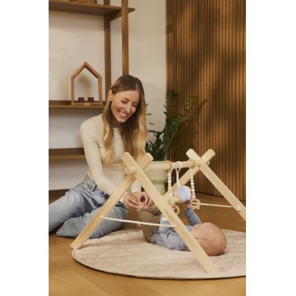 Lionelo - Tappetino da gioco per bambini con arco in legno ANIS