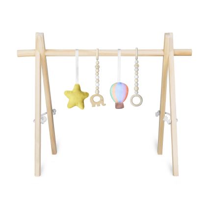 Lionelo - Tappetino da gioco per bambini con arco in legno ANIS