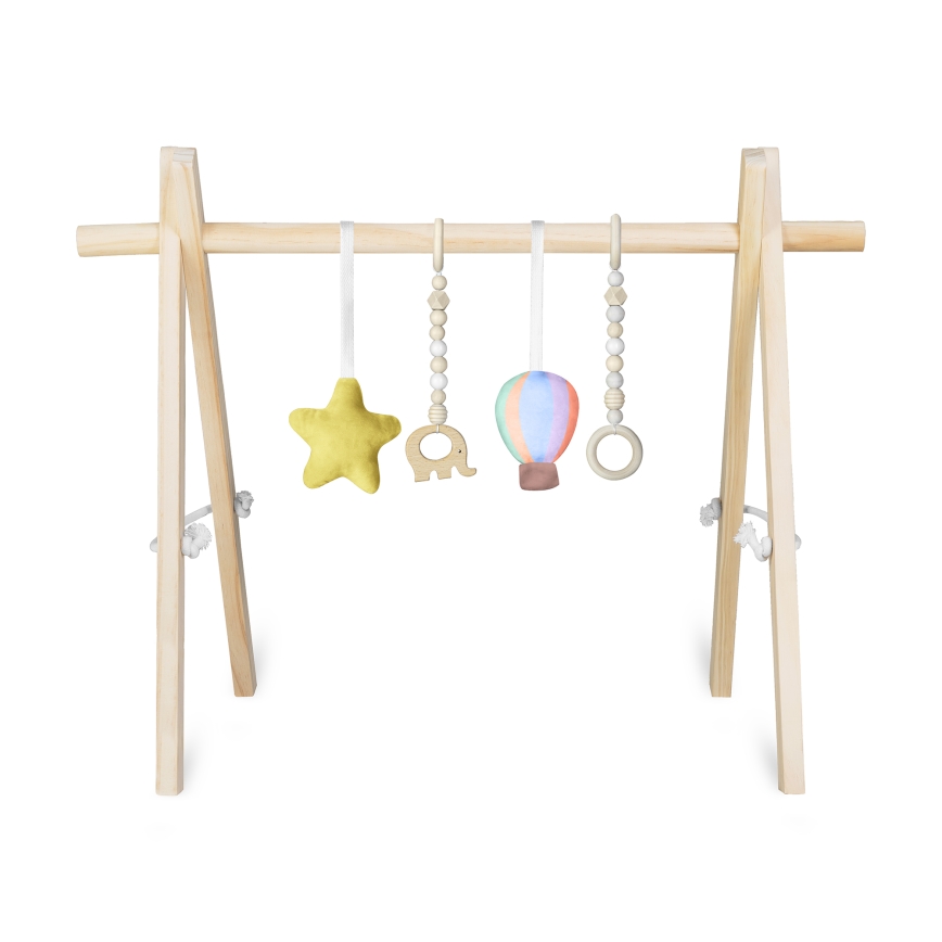 Lionelo - Tappetino da gioco per bambini con arco in legno ANIS