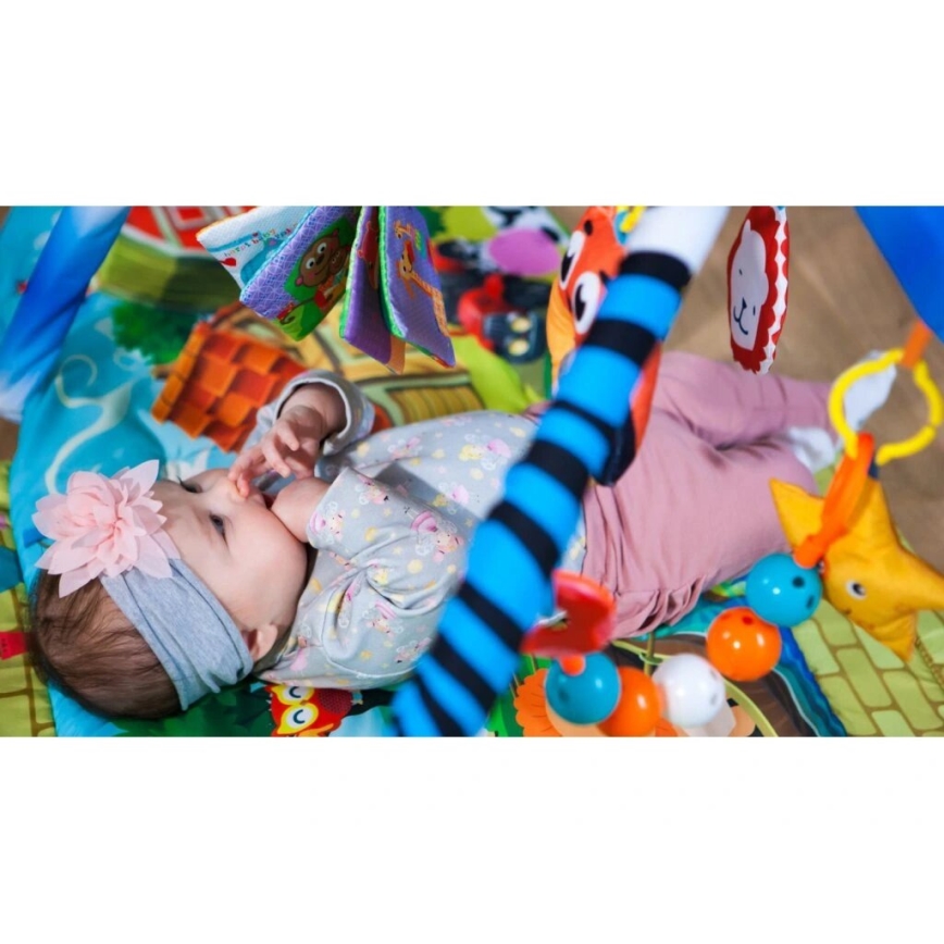 Lionelo - Tappeto da gioco per bambini con casetta AGNES PLUS