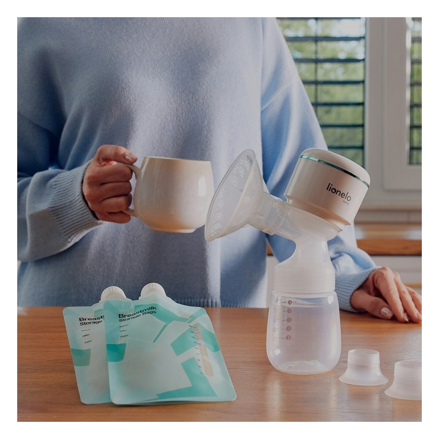 Lionelo - Tiralatte elettrico ricaricabile per latte materno FIDI PLUS 5V 1200 mAh 180 ml